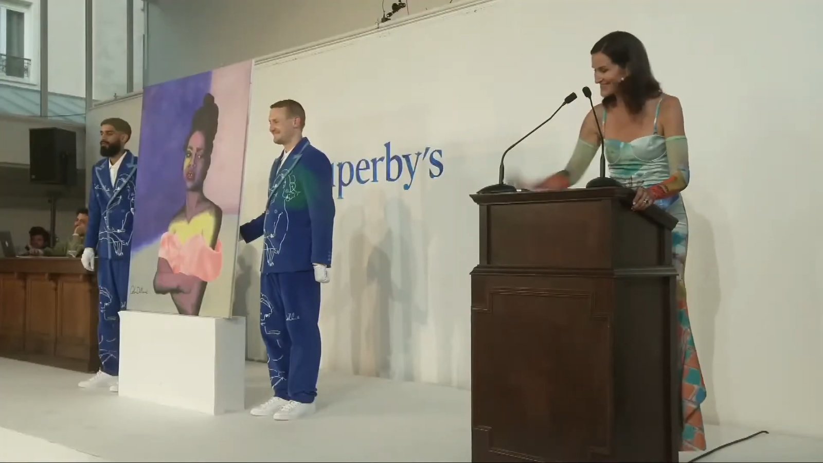 Rapper Russ won the headline painting for $210,000, and the night’s sales totaled $529,000.