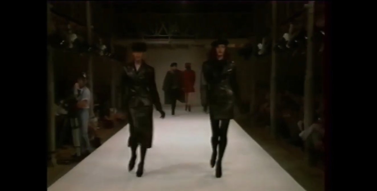 The collection has never really gone away. Kim Kardashian wore a full look from it on the streets of Paris years later: catsuit, matching coat, gloves and heeled boots. Rare pieces from it still sell for thousands on the vintage market.
