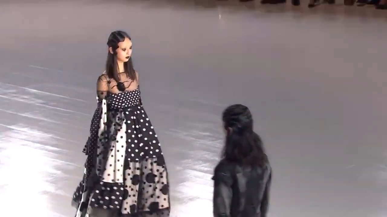 One fluffy, “Little Miss Muffet”-style dress came with black spiders perched on its shoulders.