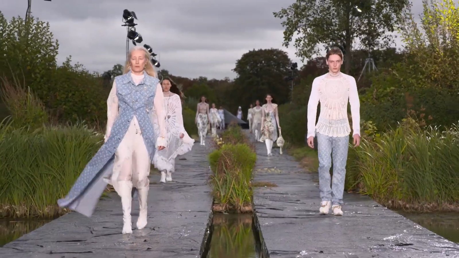 Half the collection was made from upcycled materials, including crocheted tablecloths, bed sheets and old nightgowns.
