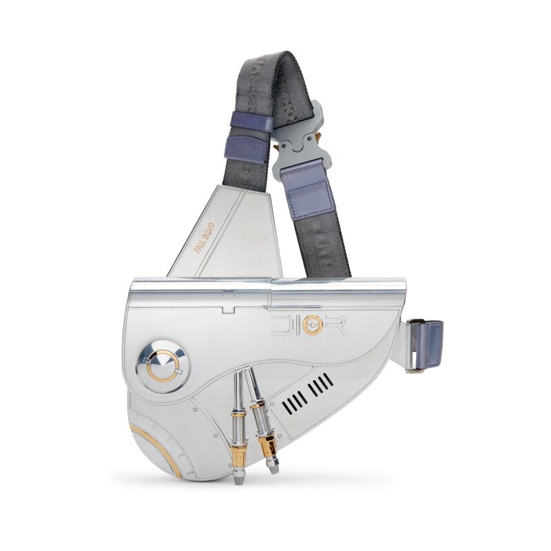 Christian Dior Silver and Gold Metal Sorayama Saddle Bag, 2019