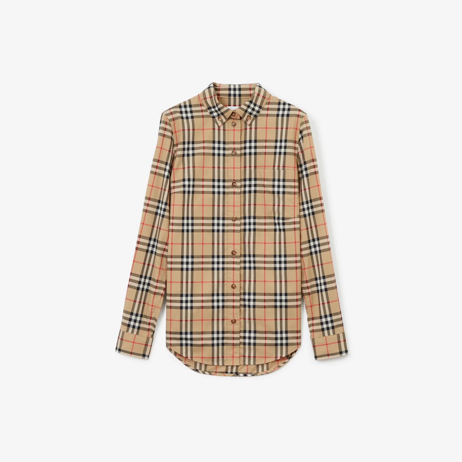 Burberry Check Stretch Cotton Shirt