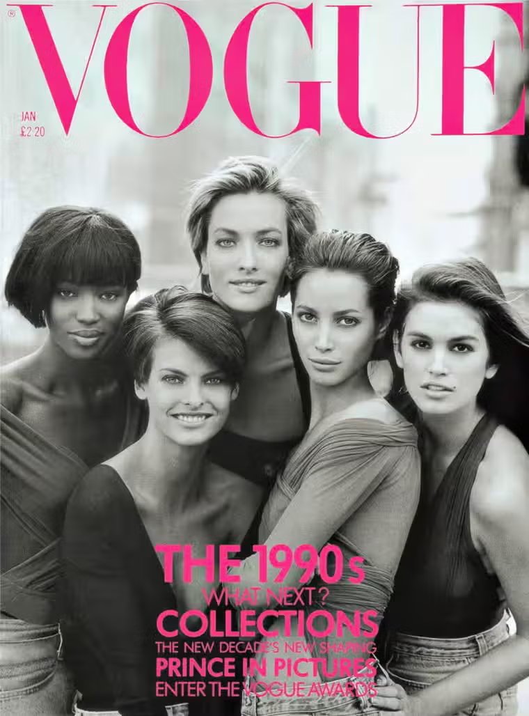 Which supermodel famously told Vogue in 1990, "We don't wake up for less than $10,000 a day"