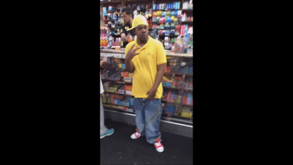The man in this clip is wearing branded jeans from which professional sports team?
