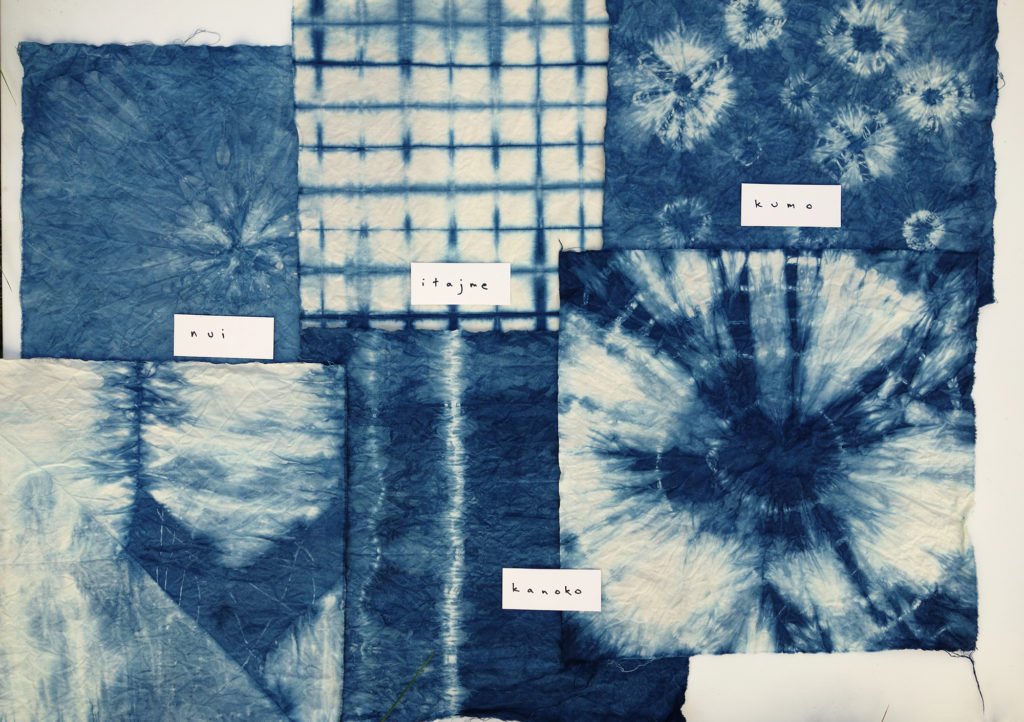 Kanoko shibori, Arashi shibori, Itajime shibori